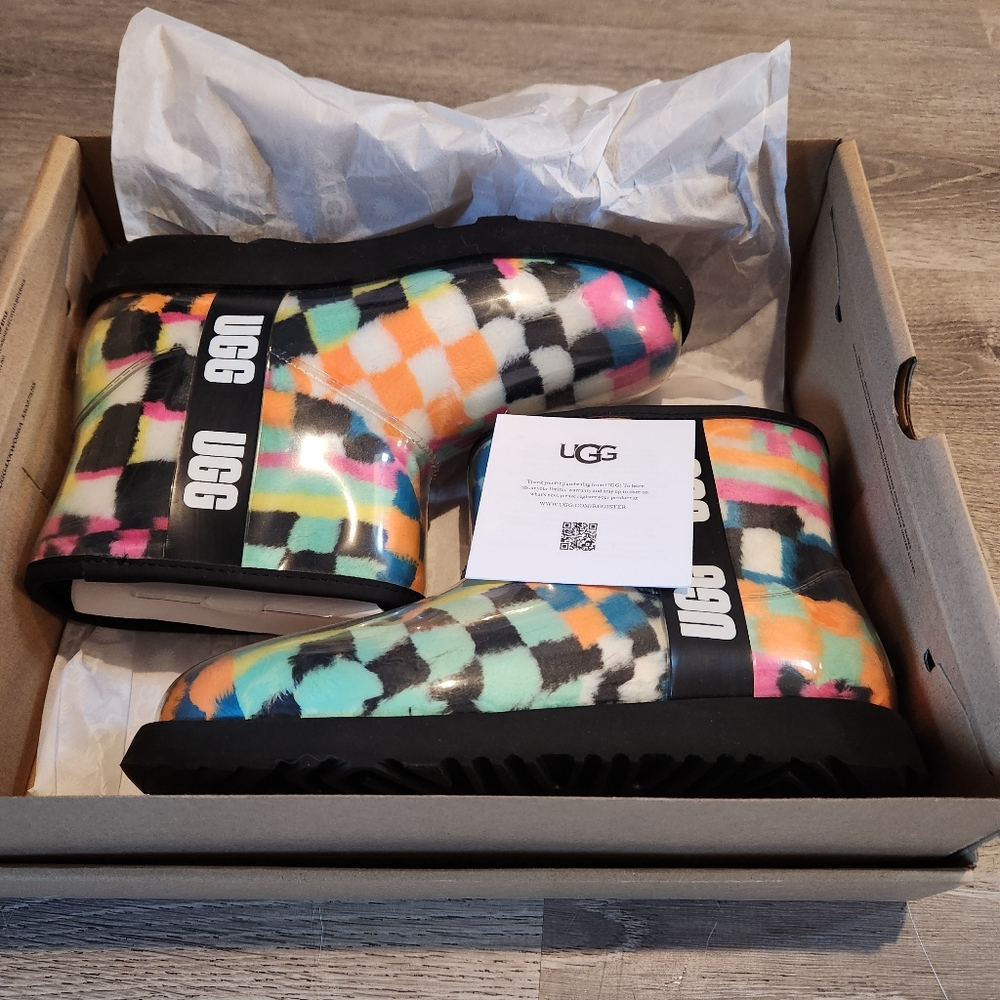 Ugg Checks Rain Boots New